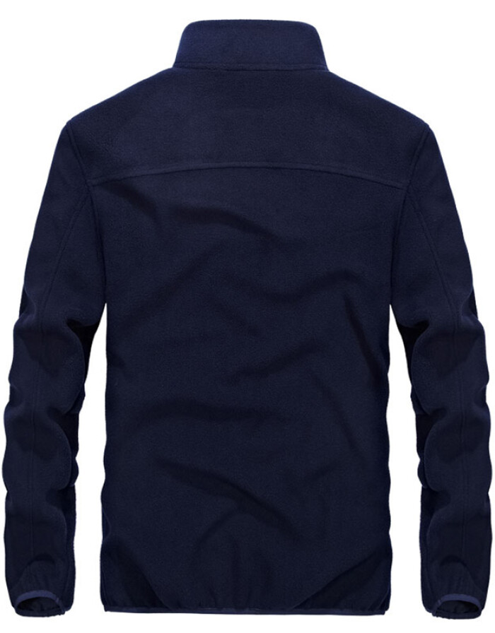 戰(zhàn)地吉普AFS JEEP 男款戶(hù)外抓絨衣 2017秋季新款立領(lǐng)開(kāi)衫衛(wèi)衣大碼搖粒絨外套男 黑藍(lán)色 4XL建議體重205斤左右