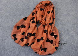 優(yōu)雅綻放 羚羊早安植絨工藝雪紡長絲巾